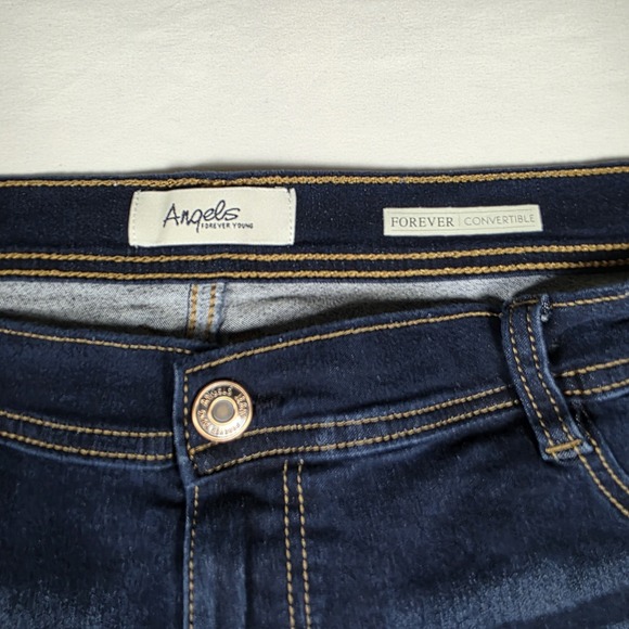 Angels Jeans Womens Size 24W Blue Slim Forever Convertible Dark Wash - Picture 2 of 6